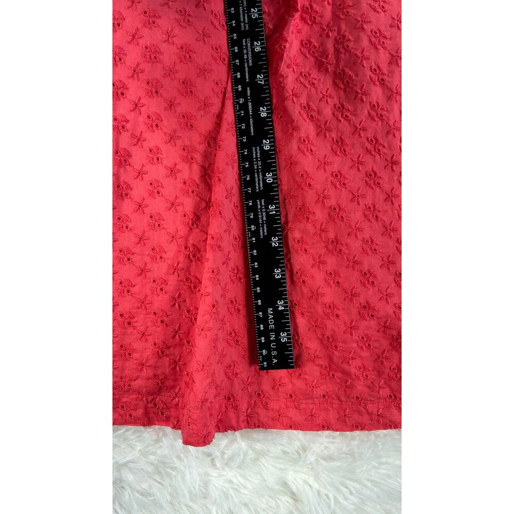 Liz Claiborne Dress Women Eyelet Sleeveless Shirt‎ Shift Summer Casual CORAL XL - Picture 10 of 10